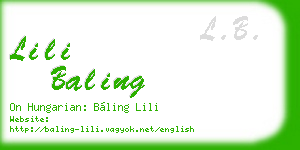 lili baling business card